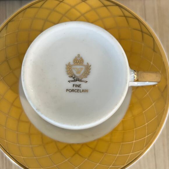 Yau Shing Demitasse Vintage Gold Accent Fine Porcelain Espresso Cup Set - Picture 5 of 8